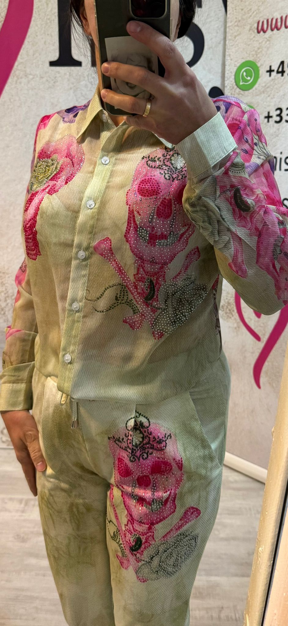 Missy 3-Teiler Skull Neongrün