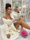 Damen Morgenmantel Kuschelig mit Kapuze - Oversize Pink Mania