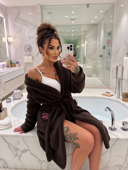 Damen Morgenmantel Kuschelig mit Kapuze - Oversize