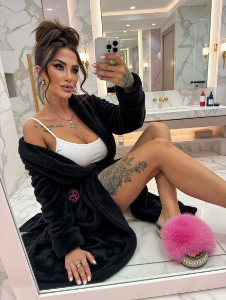 Damen Morgenmantel Kuschelig mit Kapuze - Oversize Pink Mania