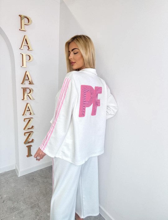 Paparazzi Hosenanzug Weiß-Rosa