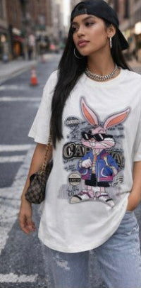 „Damen Bugsy Bunny T-Shirt Print Oversize Gr. 36-44"