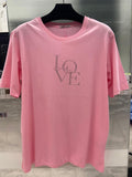 LOVE Shirt Pink mit Strass-Print