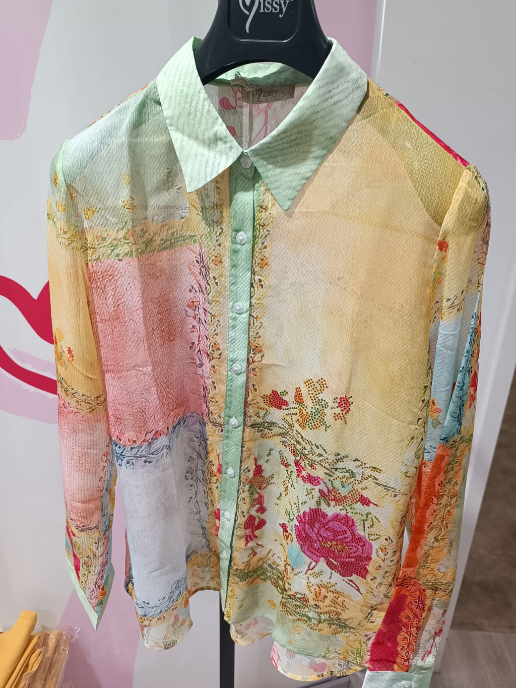 Missy Damen 3-teiliges Set Bluse Detailansicht Patchwork