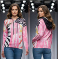 Missy Hoodie Mix-Print Pink – Zebra & Leopard | Kapuze | Gr. 36–44