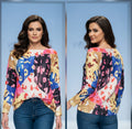 Missy Bluse Bunt – Leopard-Mix Print | Langarm | Gr. 36–44