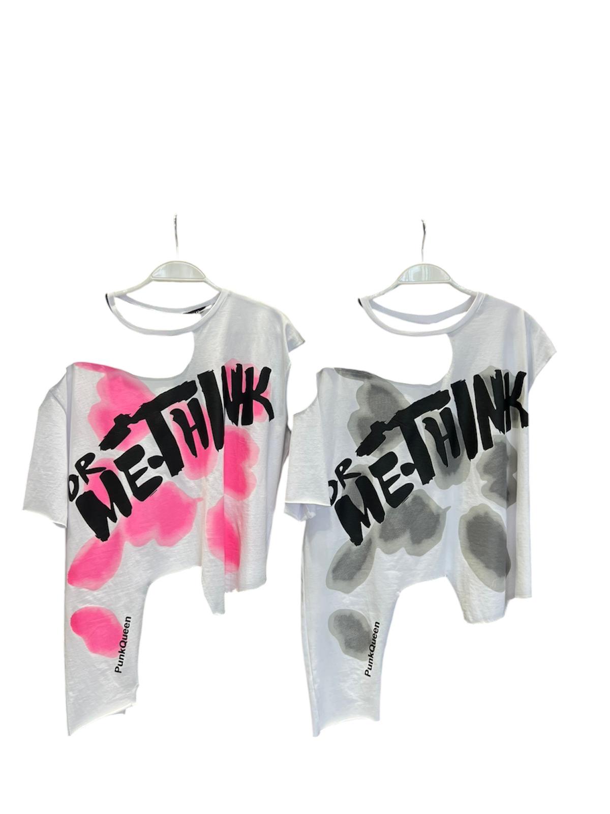 🎨 PunkQueen „Dr. Me Think“ – Oversize Shirt Neonpink | Re Design