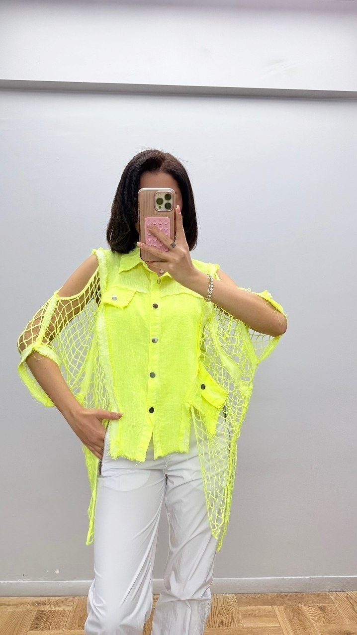 Re Design Shirt Neongelb – Grosse Groessen bis 44