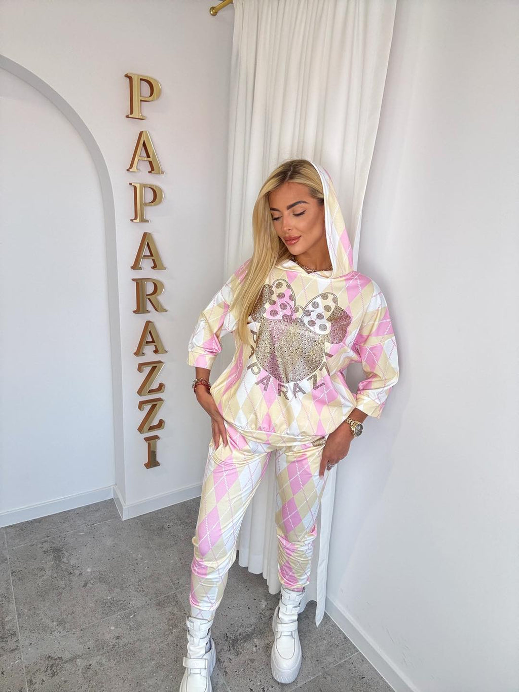 Damen 2-Teiler Paparazzi - Mickey mit Strasssteinen Süß & Verspielt