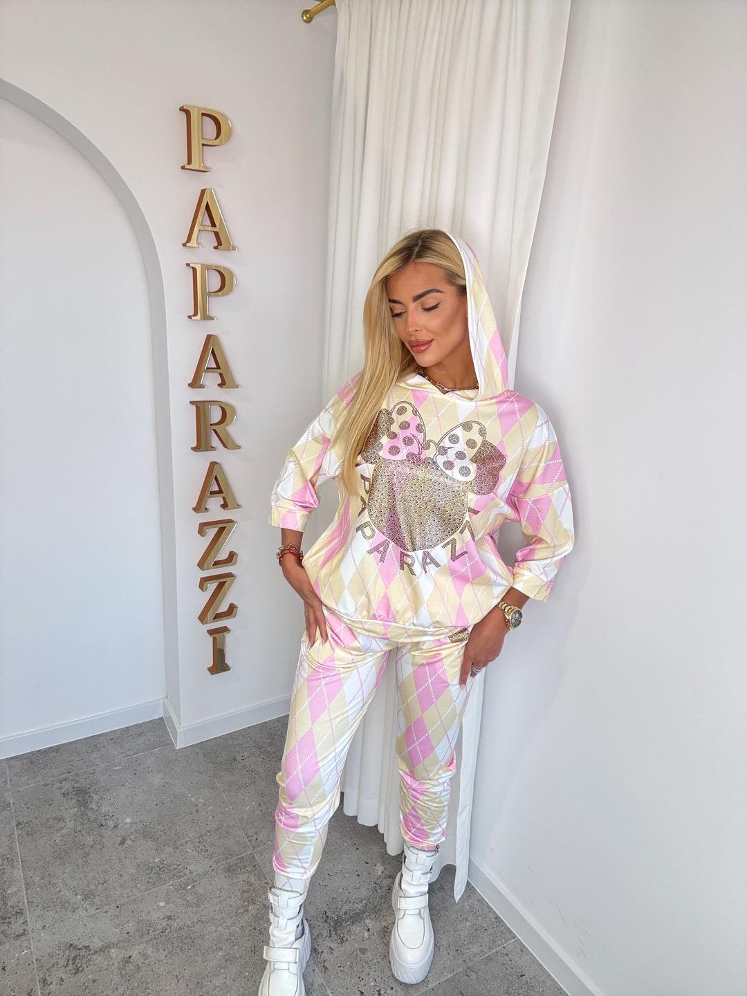 Damen 2-Teiler Paparazzi - Mickey mit Strasssteinen Süß & Verspielt