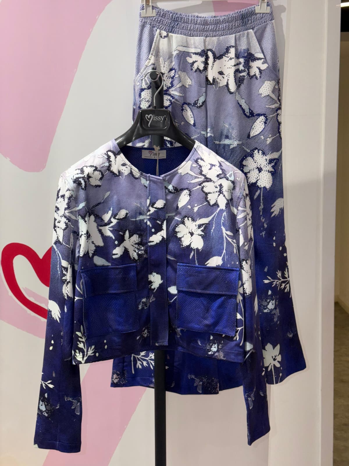 Missy Glitzer Set Royalblau – Blazer & Hose