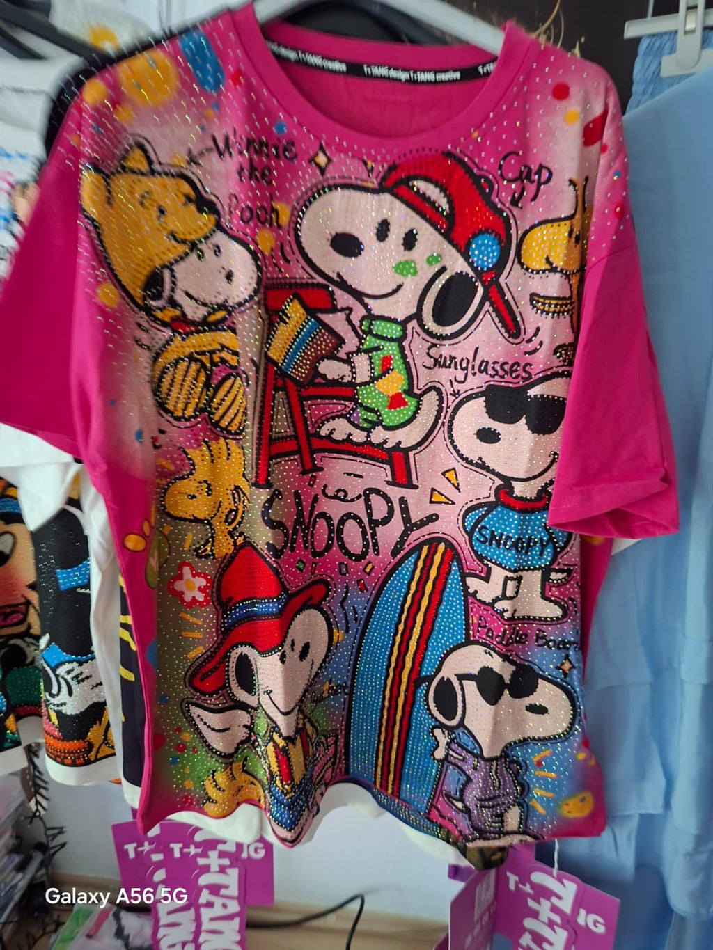 T+Tang Shirt Snoopy Pink – Glitzer Strass