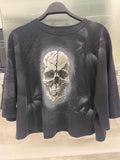 Re Design Skull Glitzer Shirt Schwarz