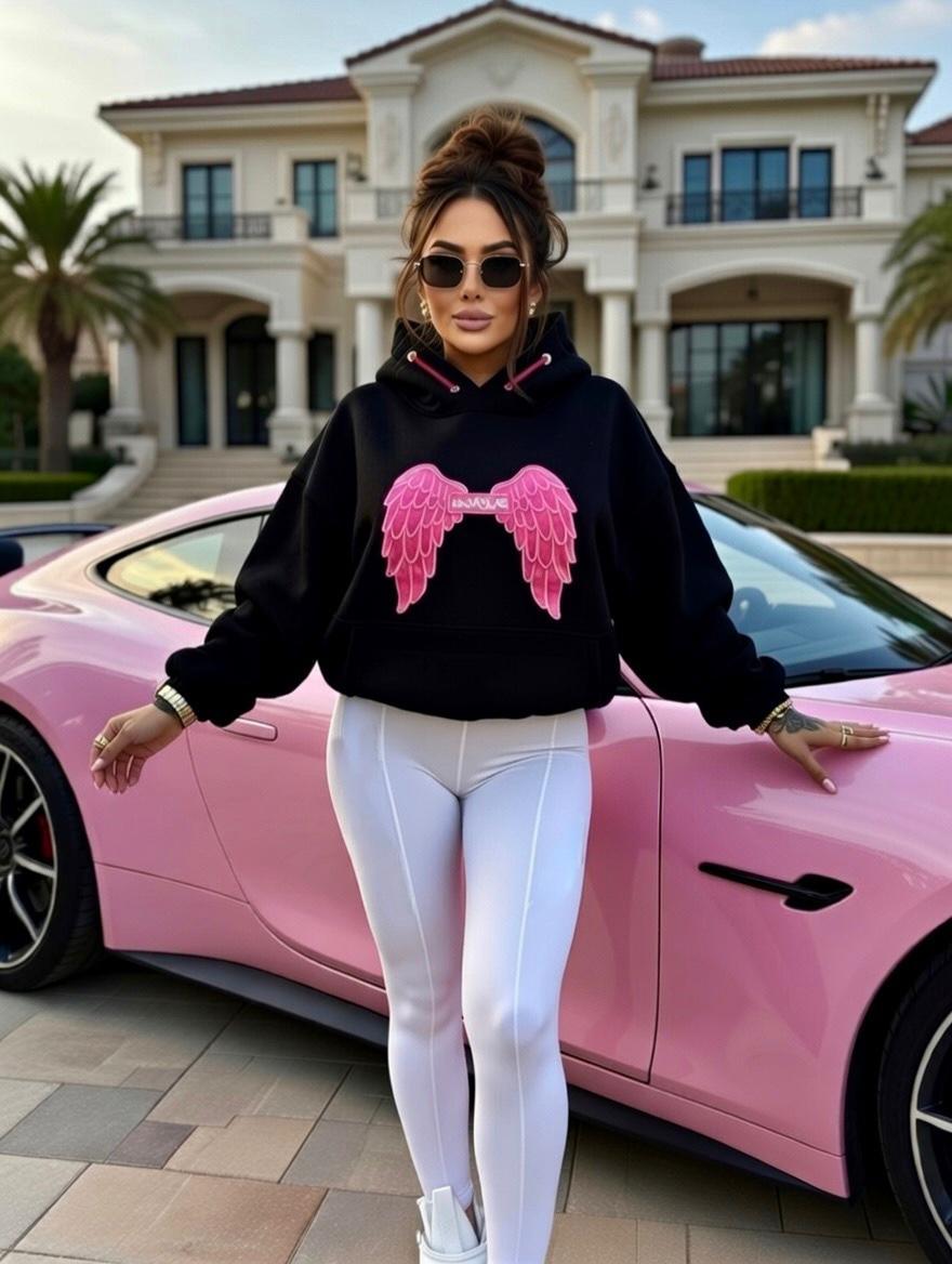 Hoodie 100% Baumwolle mit Stickerei