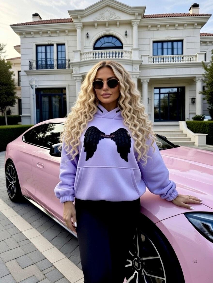 Hoodie 100% Baumwolle mit Stickerei