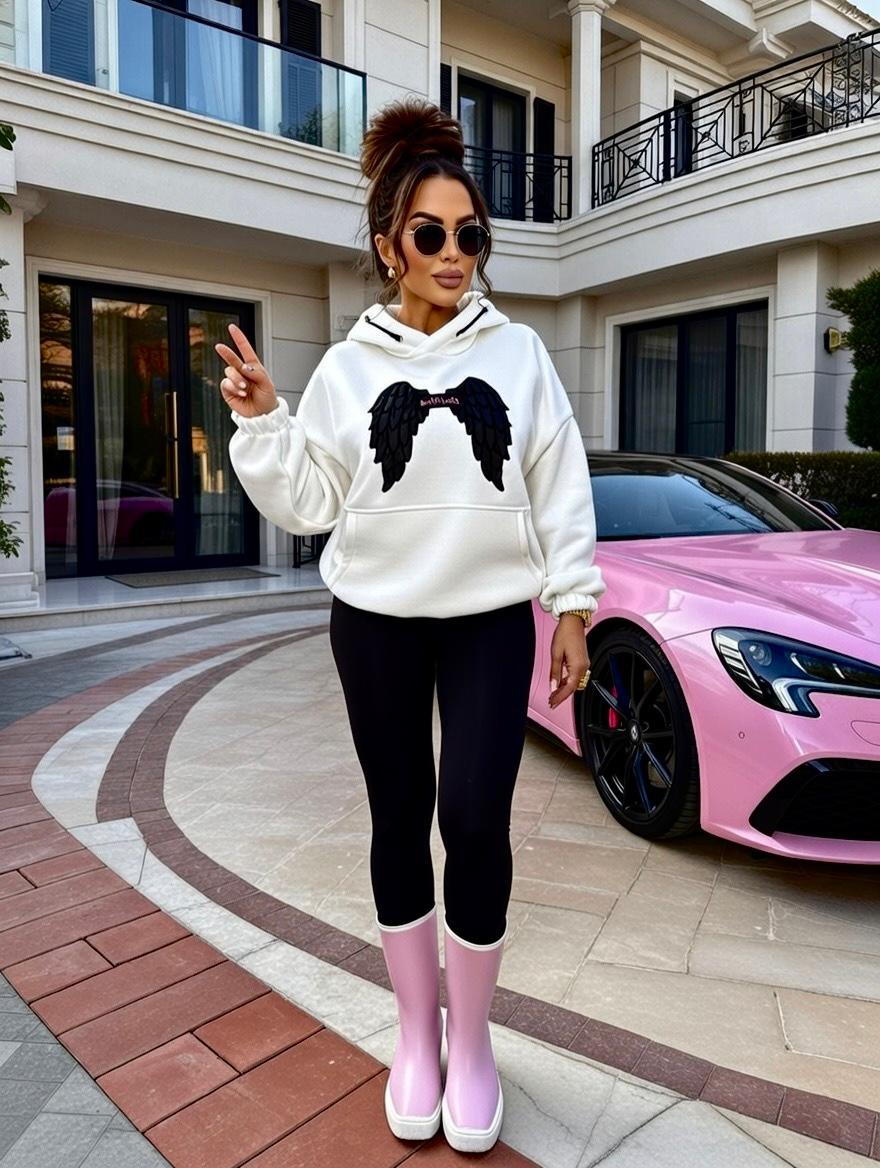 Hoodie 100% Baumwolle mit Stickerei