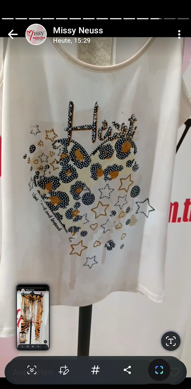 Elegantes 3-Teile Set Missy Frankreich - Leo-Look mit Glitzer