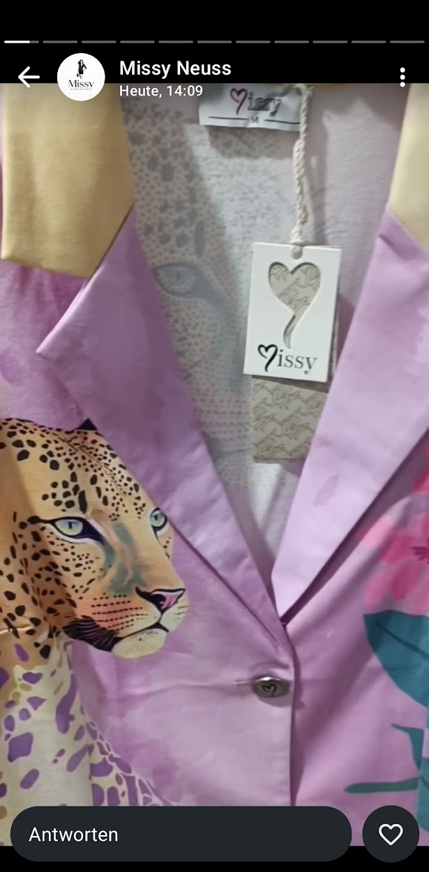 Missy Zweiteiler mit Tiger & Strass