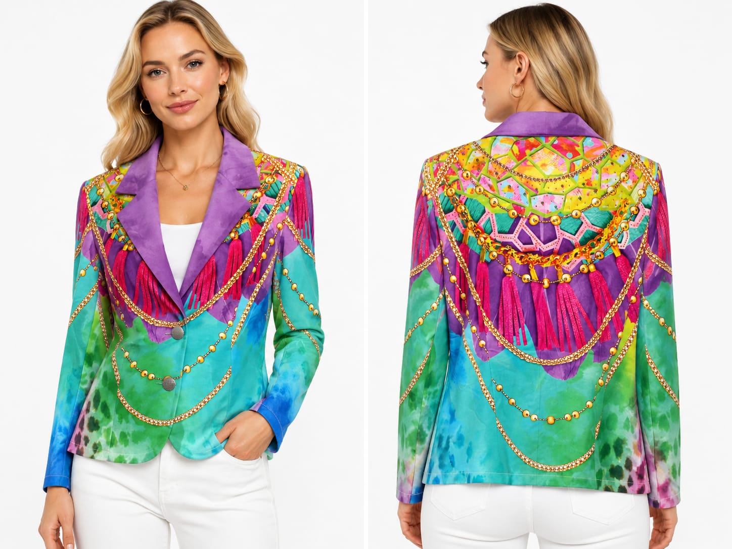 Missy Blazer Multicolor Fransen | Gr. 48