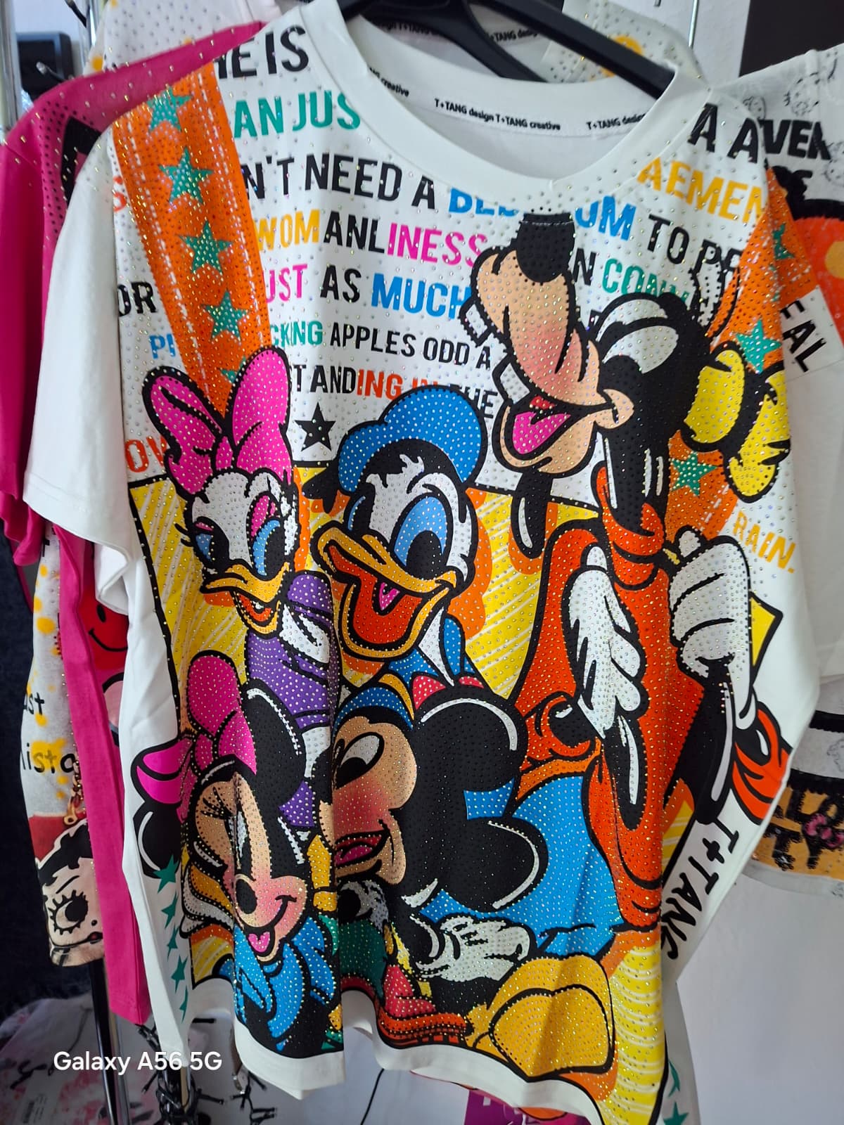T+Tang Shirt Disney Gang Weiß – Glitzer Strass