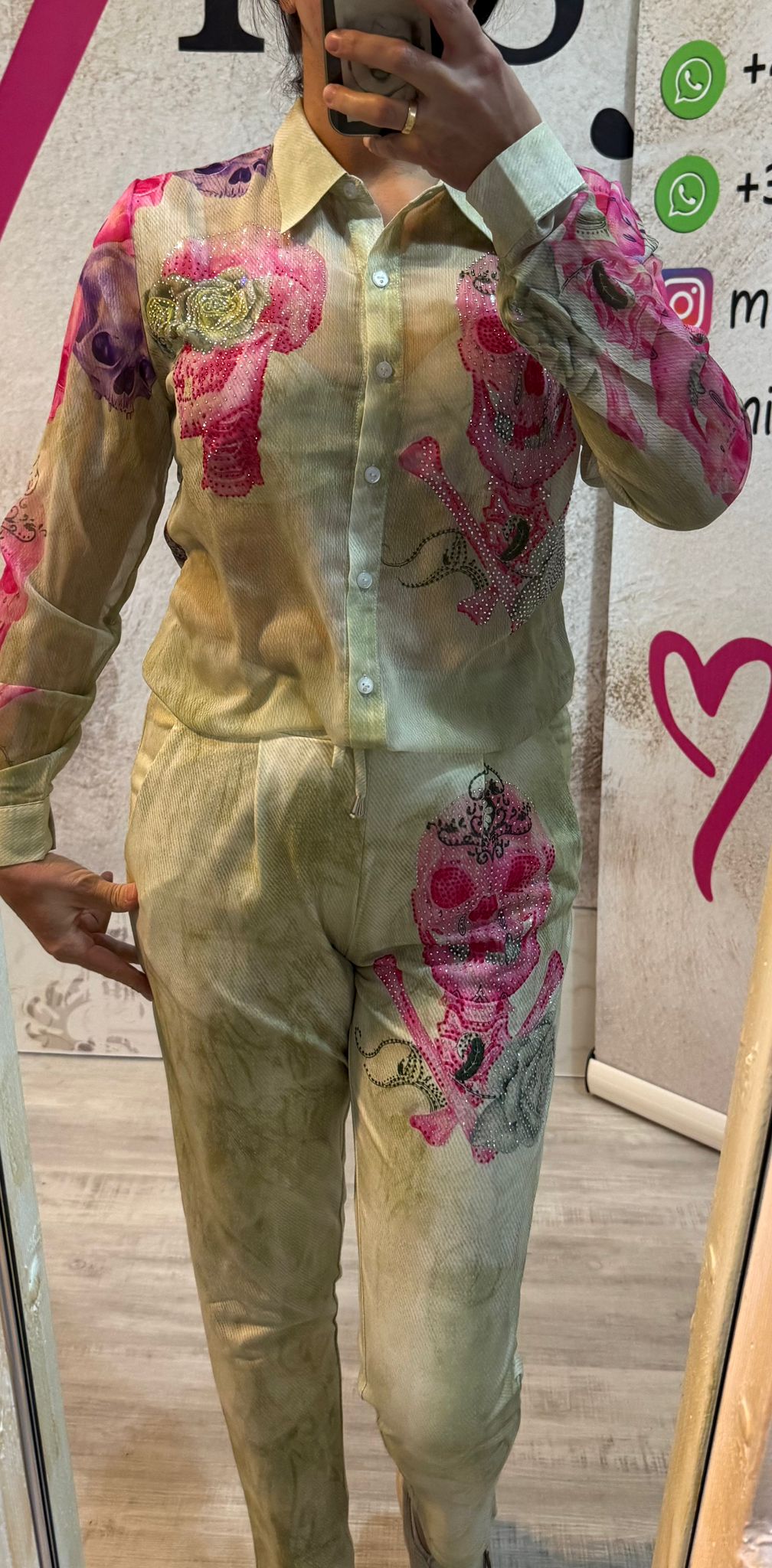 Missy 3-Teiler Skull Neongrün