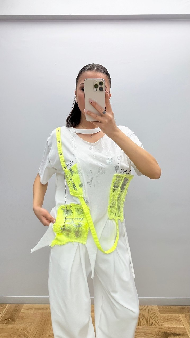 Re-Design Shirt Lemon Green – Cut-Outs | 100% Baumwolle | Gr. 36–46