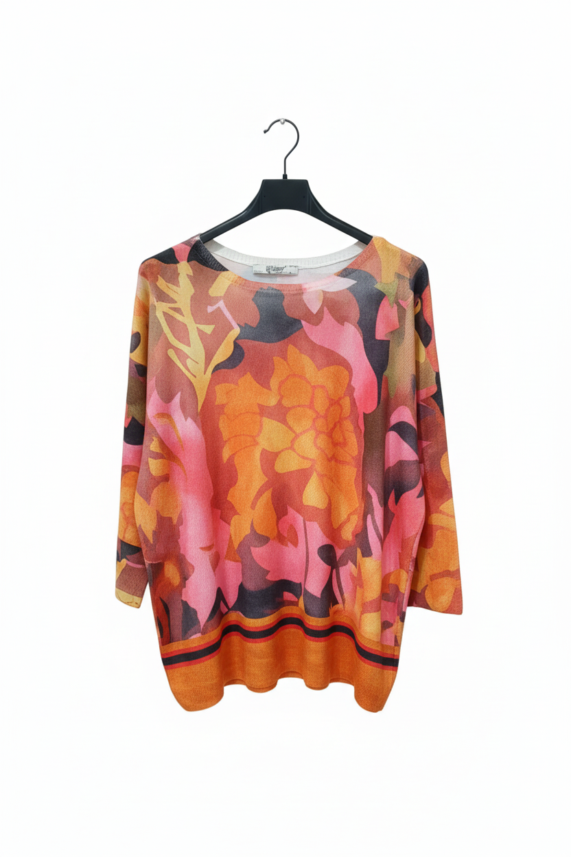 Damen Oversize Shirt Missy Künstler-Print Lifestyle – Mode aus Italy