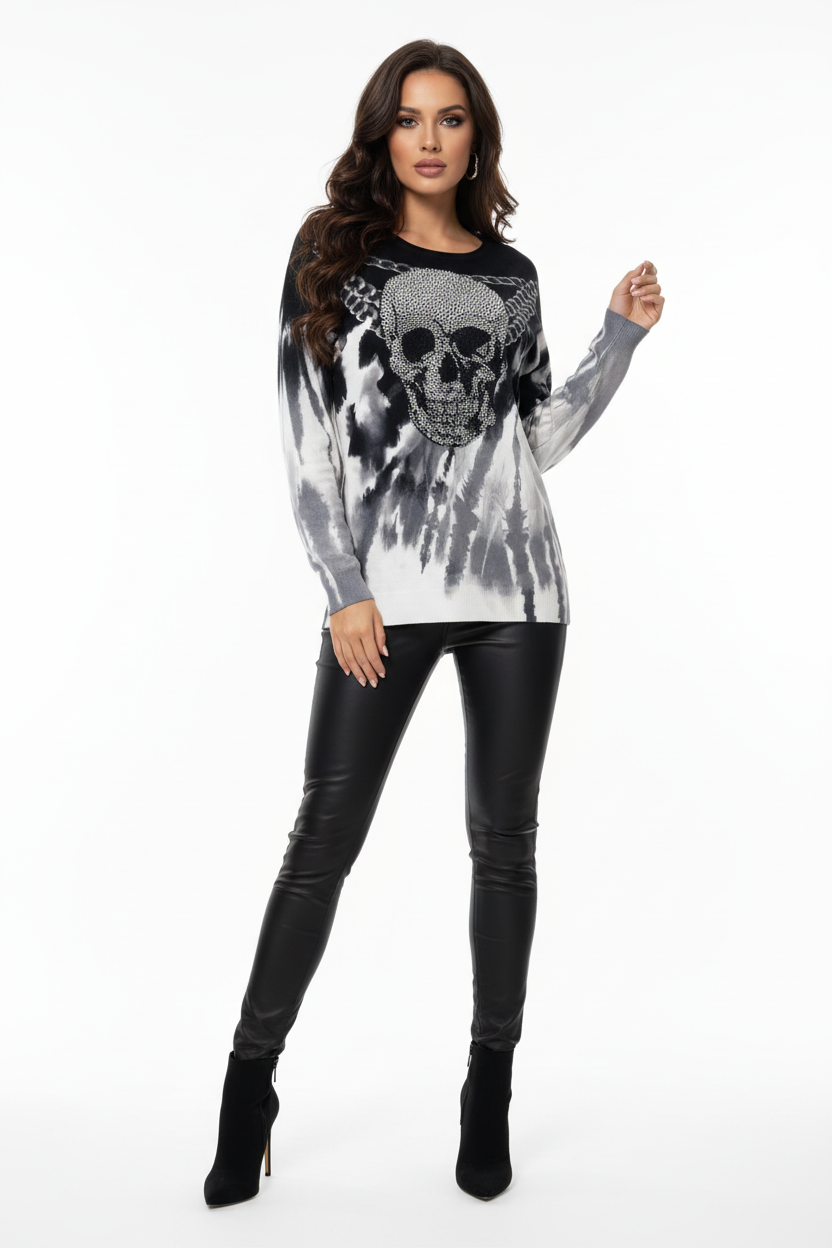 Missy Pullover Skull Strass – Tragebild