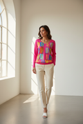 Damen Langarmshirt Pink Pop-Art – Lifestyle Editorial