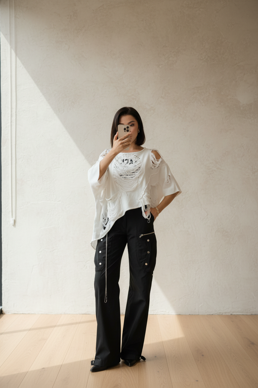 Re-Design Oversized Shirt Weiß – Lifestyle Editorial