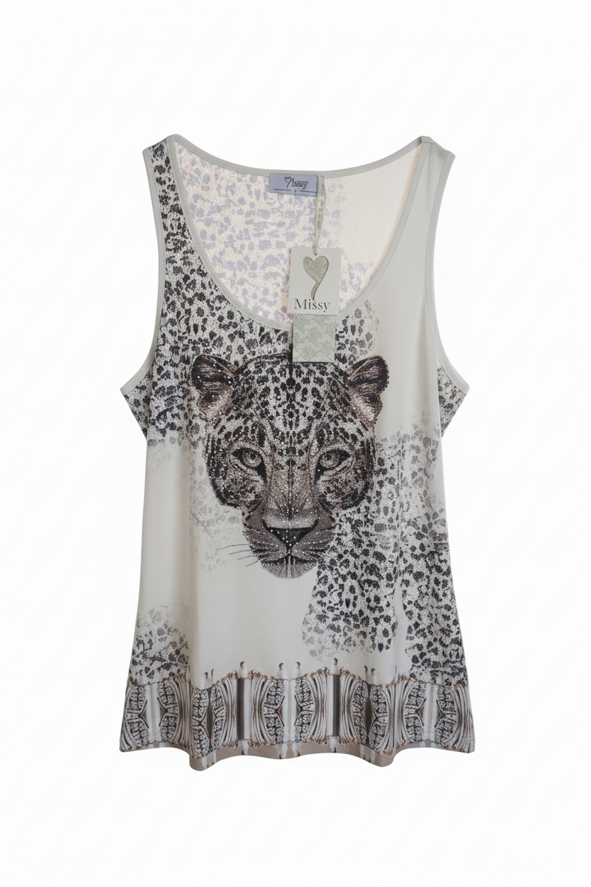 Leoparden Top weißer Hintergrund
