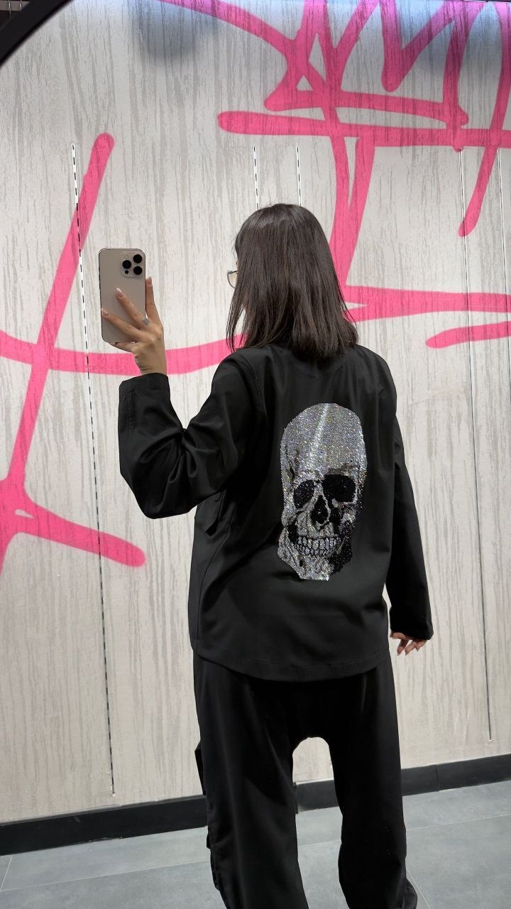 Re-Design Skull Hosenanzug – Schwarz | 100% Baumwolle | Gr. 36–46