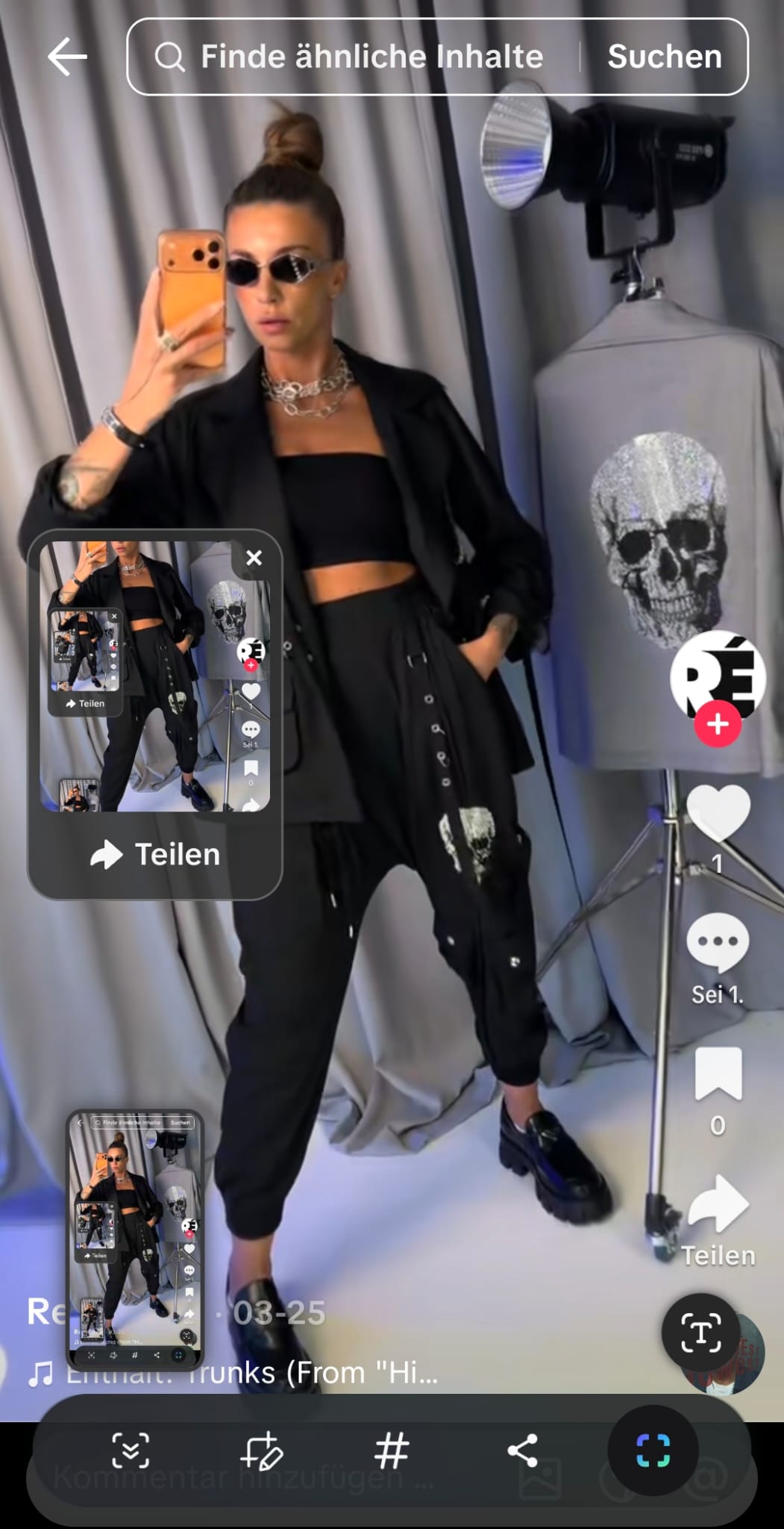 Re-Design Skull Hosenanzug – Schwarz | 100% Baumwolle | Gr. 36–46