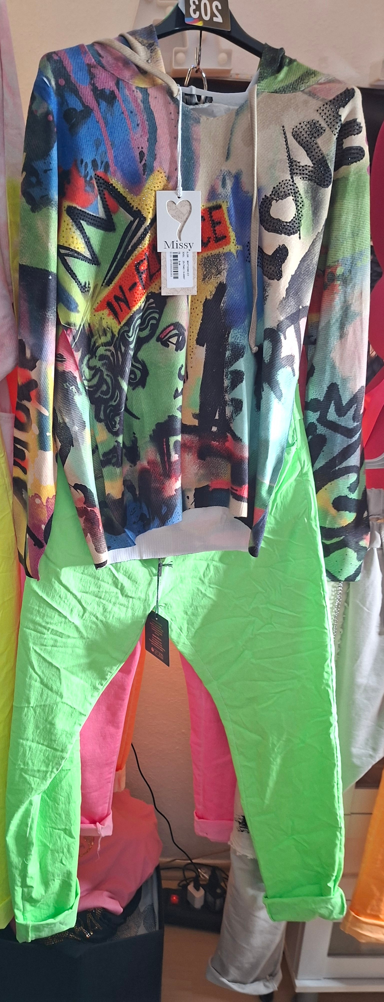 Damen Kombi-Set Missy - Pullover & Jogpant in strahlendem Neongelb