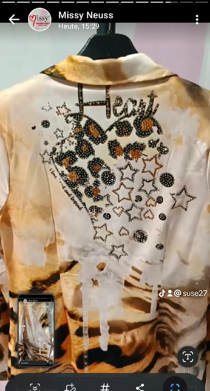 Elegantes 3-Teile Set Missy Frankreich - Leo-Look mit Glitzer