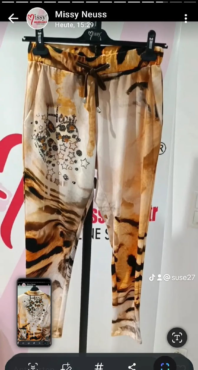 Elegantes 3-Teile Set Missy Frankreich - Leo-Look mit Glitzer